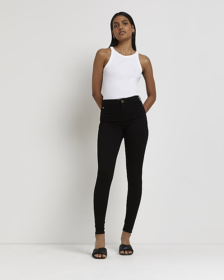 Black Molly mid rise skinny jeans | River Island (UK & IE)