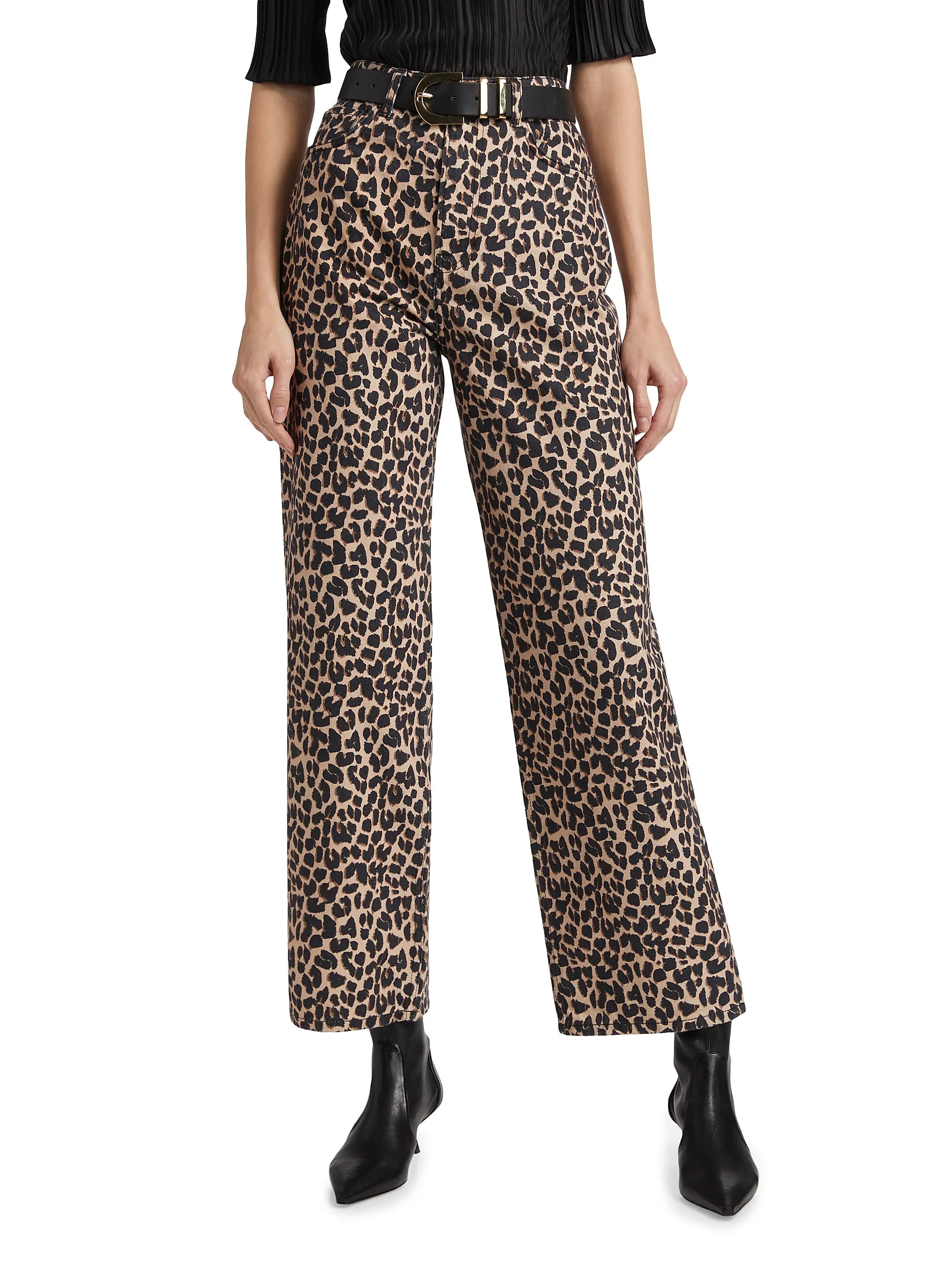 Cary Leopard High-Rise Pants | Saks Fifth Avenue