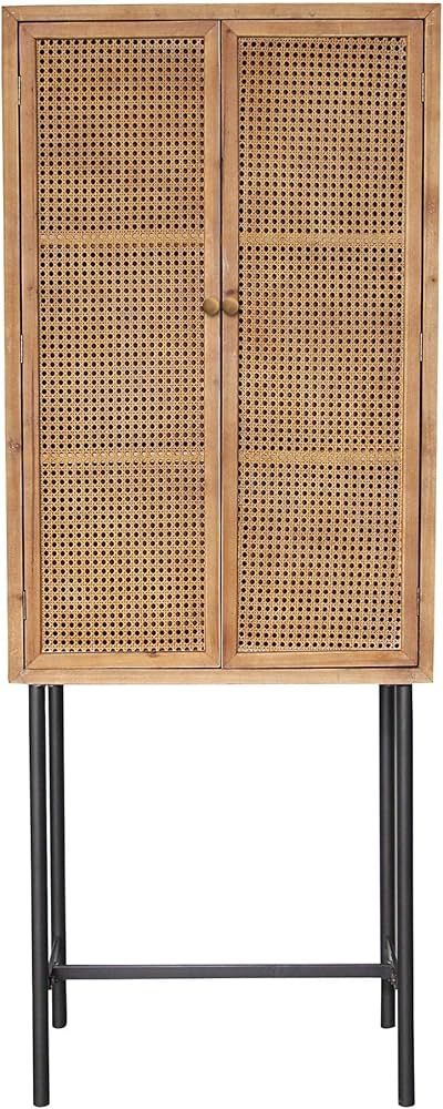 Unknown1 Rustic Fir Wood Cabinet with Rattan Doors Natural Industrial Transitional MDF Finish Han... | Amazon (US)