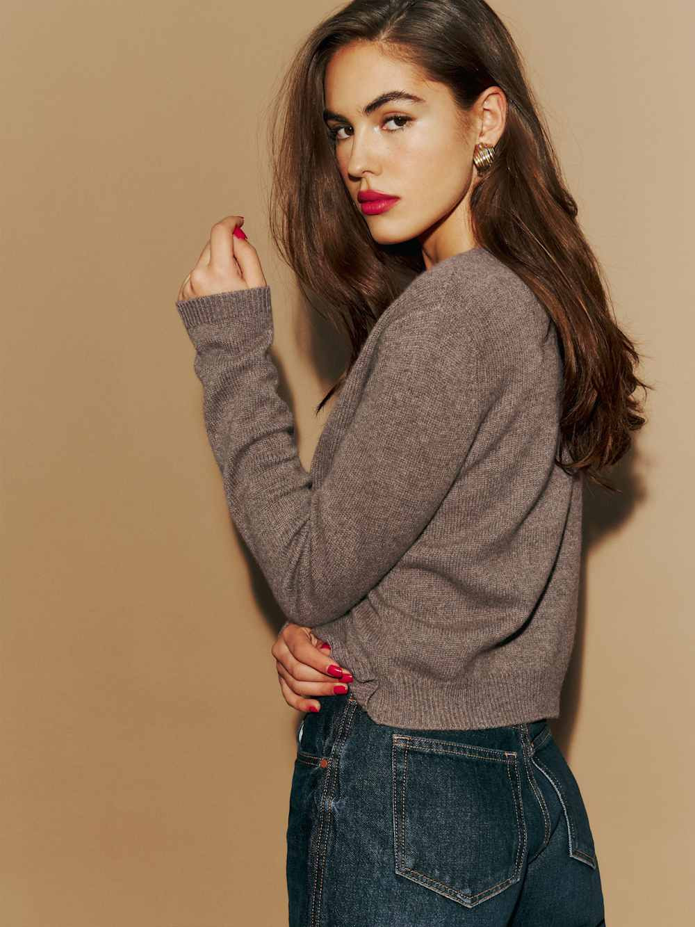 Clara Cashmere Crew Cardigan | Reformation (Global)