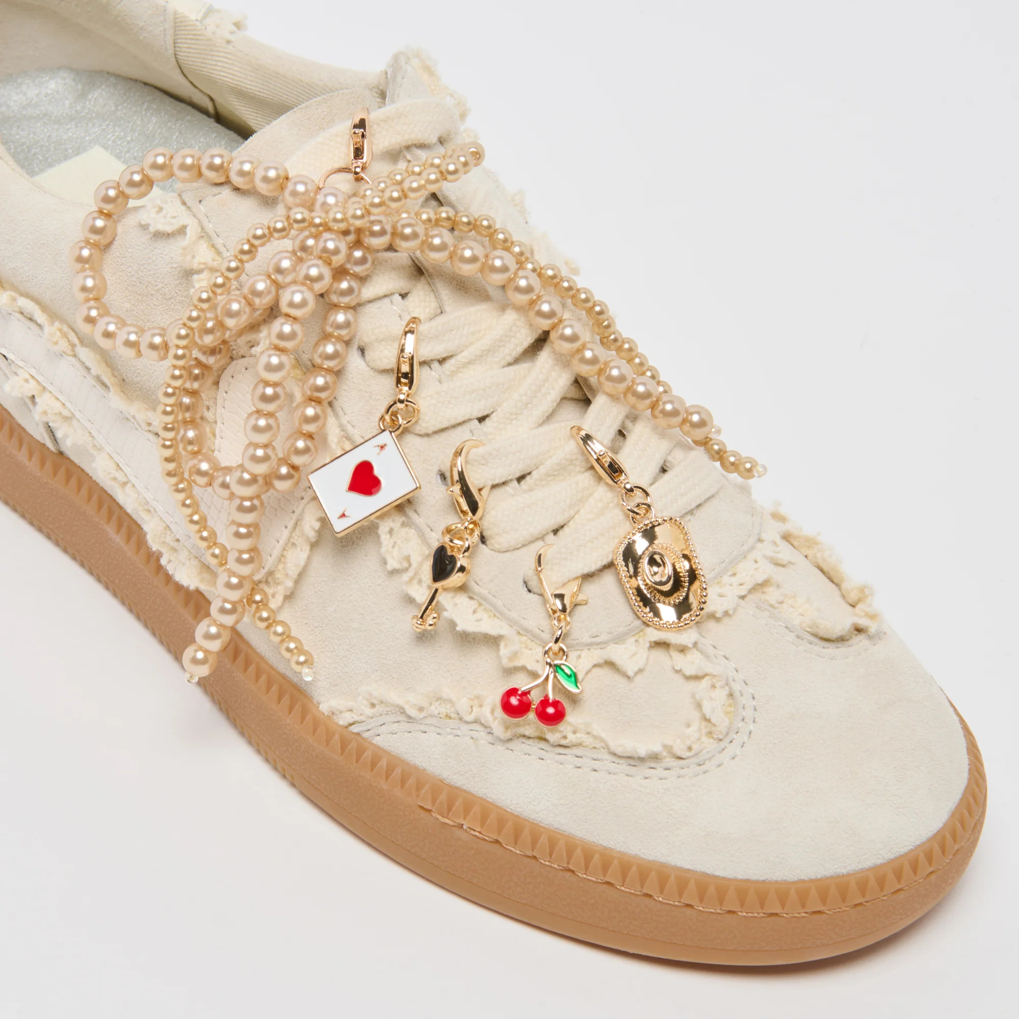 Notice Lace Ivory Sneakers + Gold Charm Bundle | Dolce Vita | DolceVita.com