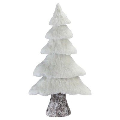 Northlight 17" White Faux Fur Birch Tree Christmas Decoration | Target