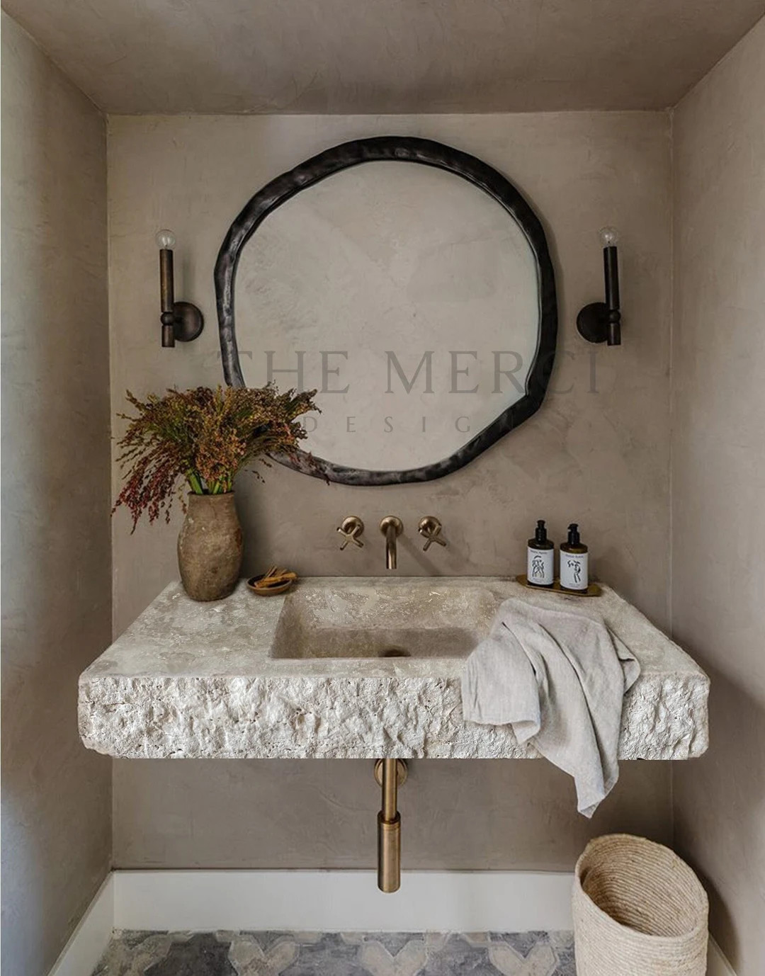 Custom Order Beige Travertine Wall Mounting Sink - Etsy | Etsy (US)