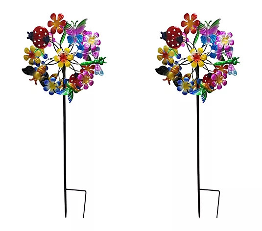 Make Your Selection: Temp-Tations Outdoors Set of 2 Mini Wind Spinners | QVC