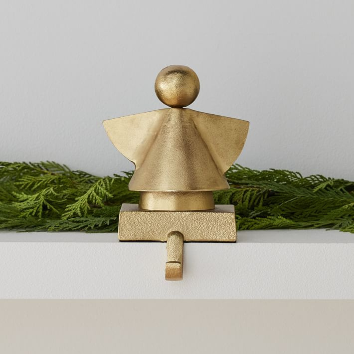 Metal Angel Stocking Holder - Brass | West Elm (US)