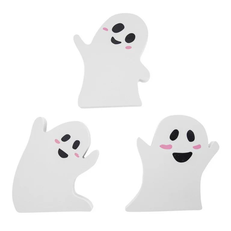 3 Pieces Halloween Cute Ghost Decor Halloween Tiered Tray Decor Table Wooden Signs Halloween Tabl... | Walmart (US)