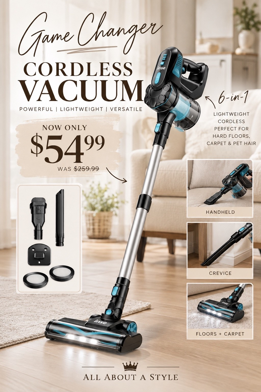 Wait… $54.99?! I had to share this one. 👀

You know I love a good find, but $54.99 down from $259.99 definitely got my attention. 🙌🏼 This cordless vacuum is lightweight, converts to a handheld, and comes with all the attachments for those little spaces that somehow collect everything. 😂

For this price, I couldn’t NOT share it with you!

I linked it on my LTK so you can check it out before the price changes. 

#WalmartFinds #WalmartDeals #HomeFinds #WalmartHome #HomeMustHaves #CleaningFinds #LTKFinds #AllAboutAStyle #ad