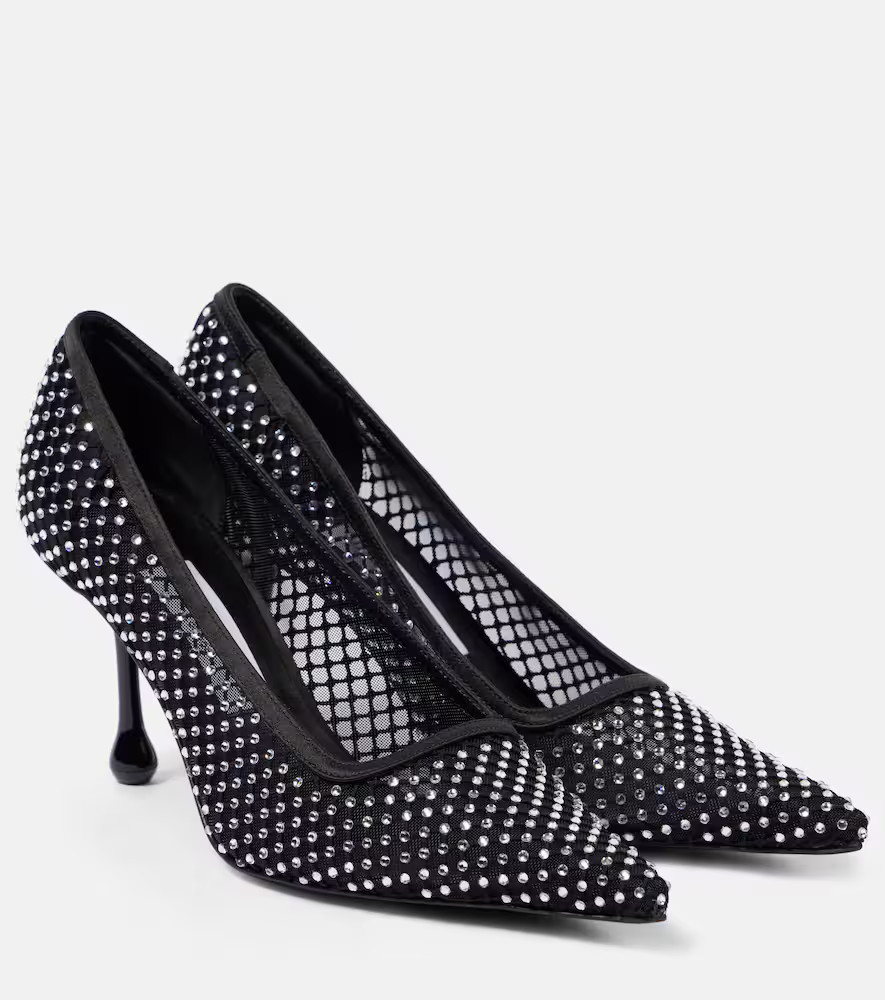 Jimmy Choo Ixia 80 embellished mesh pumps | Mytheresa (INTL)