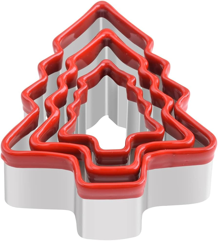 3 Piece Christmas Tree Cookie Cutters,Small Tree Biscuit Treats Cutters, Mini Christmas Tree shap... | Amazon (US)