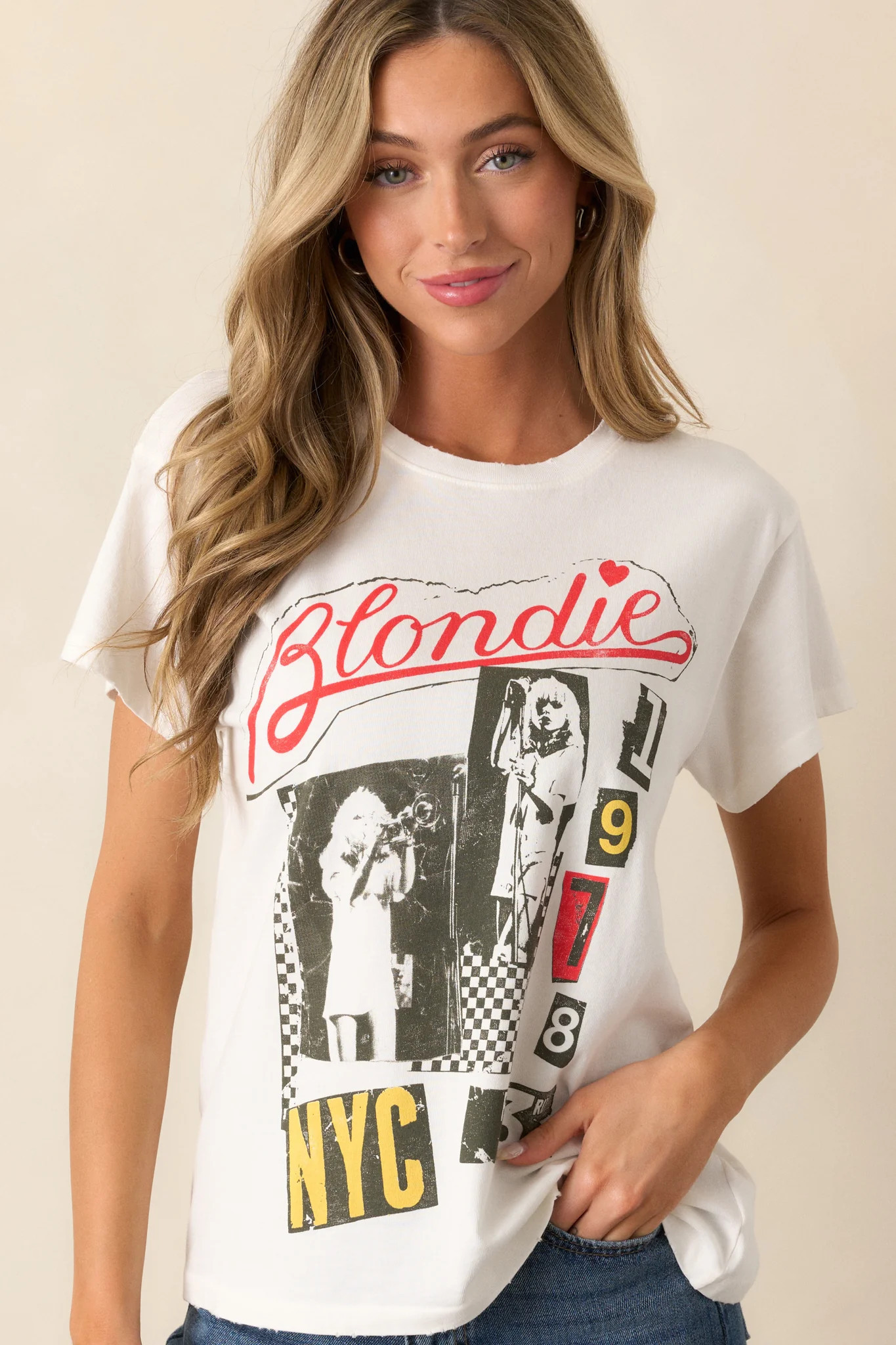 Blondie NYC 1978 Ivory Tee | Red Dress