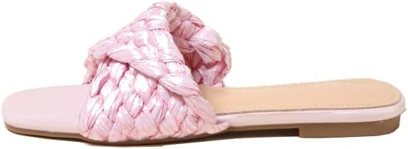 Arromic Women‘s Slide Sandals For Summer Knitted Rope Upper Square Toe Flat Sandals Comfortable... | Amazon (US)