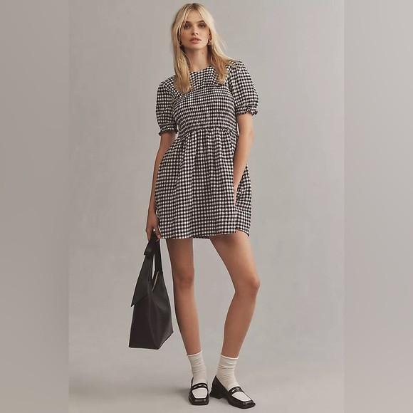 Maeve Puff-Sleeve Babydoll Mini Dress | Poshmark