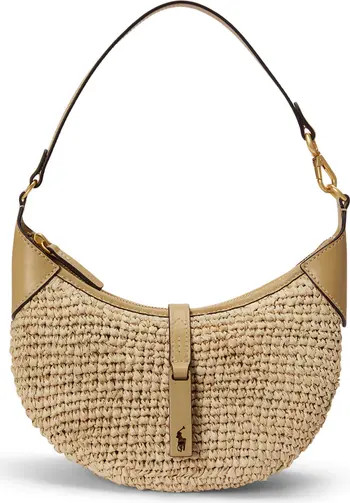 Small Polo ID Raffia Shoulder Bag | Nordstrom