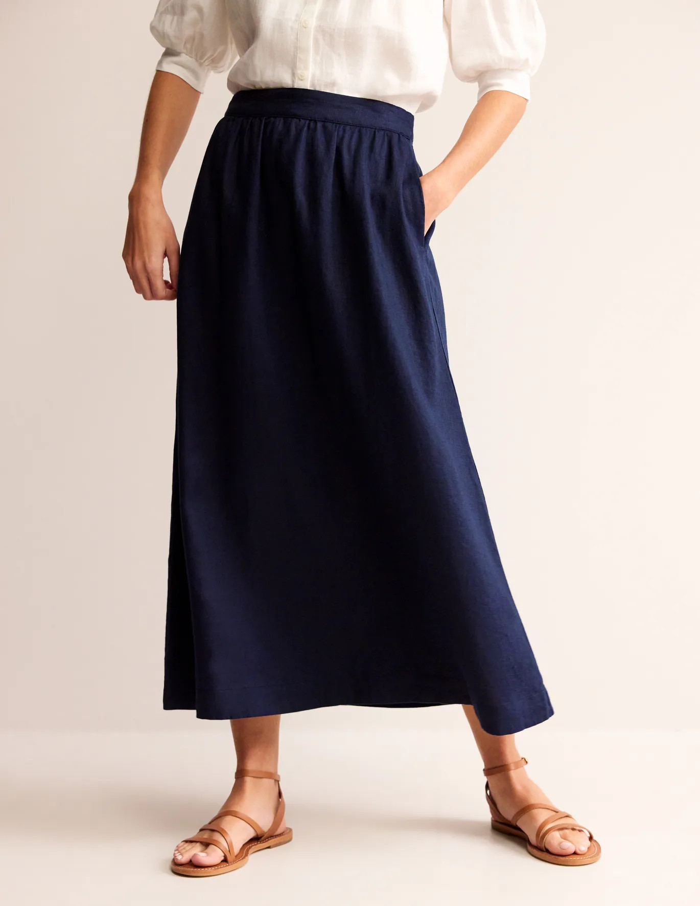 Florence Linen Midi Skirt | Boden (UK & IE)