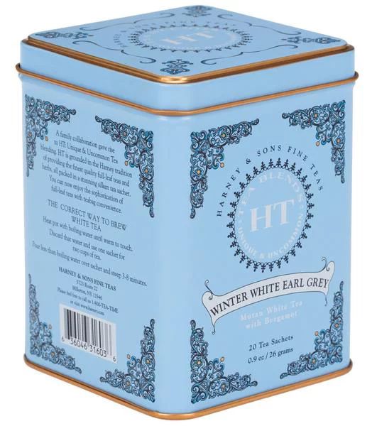 Harney & Sons, Winter White Earl Grey, Mutan White Tea with Bergamot, 20 Ct | Walmart (US)
