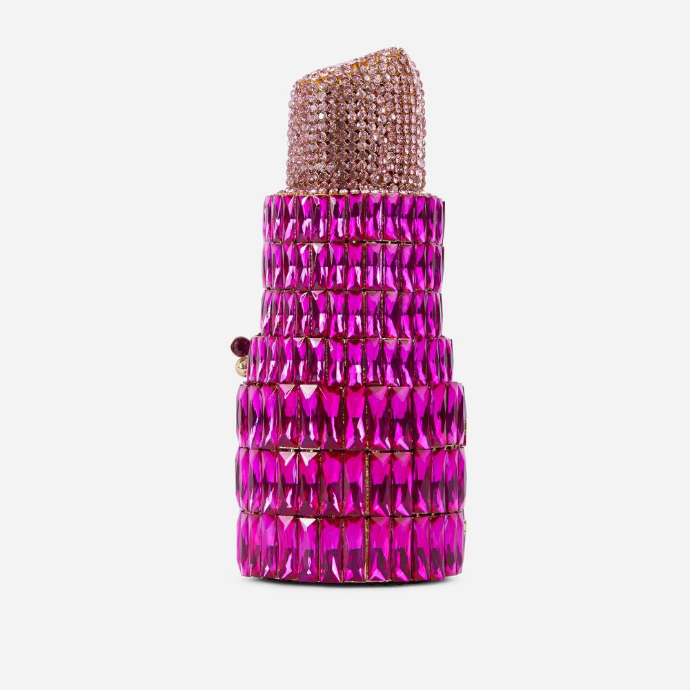 Partay Premium Crystal Lipstick Cross Body Bag In Pink | EGO Shoes (US & Canada)