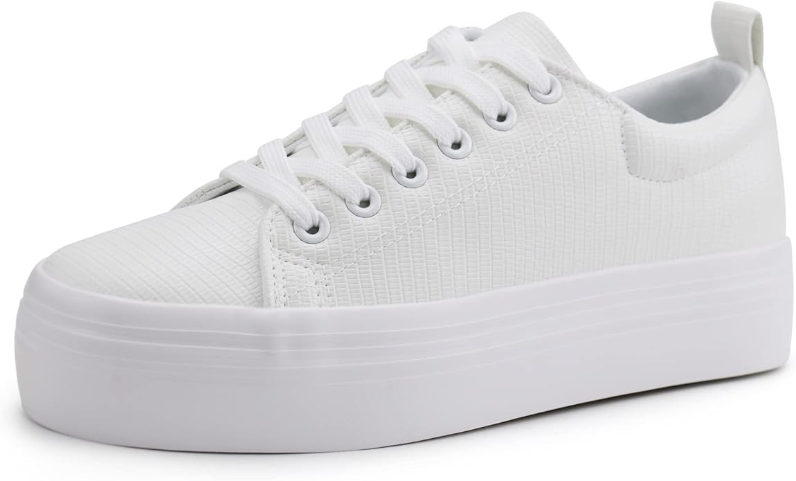 JABASIC Women Lace Up Platform Sneakers Comfortable Casual Fashion Sneaker Walking Shoes | Amazon (US)