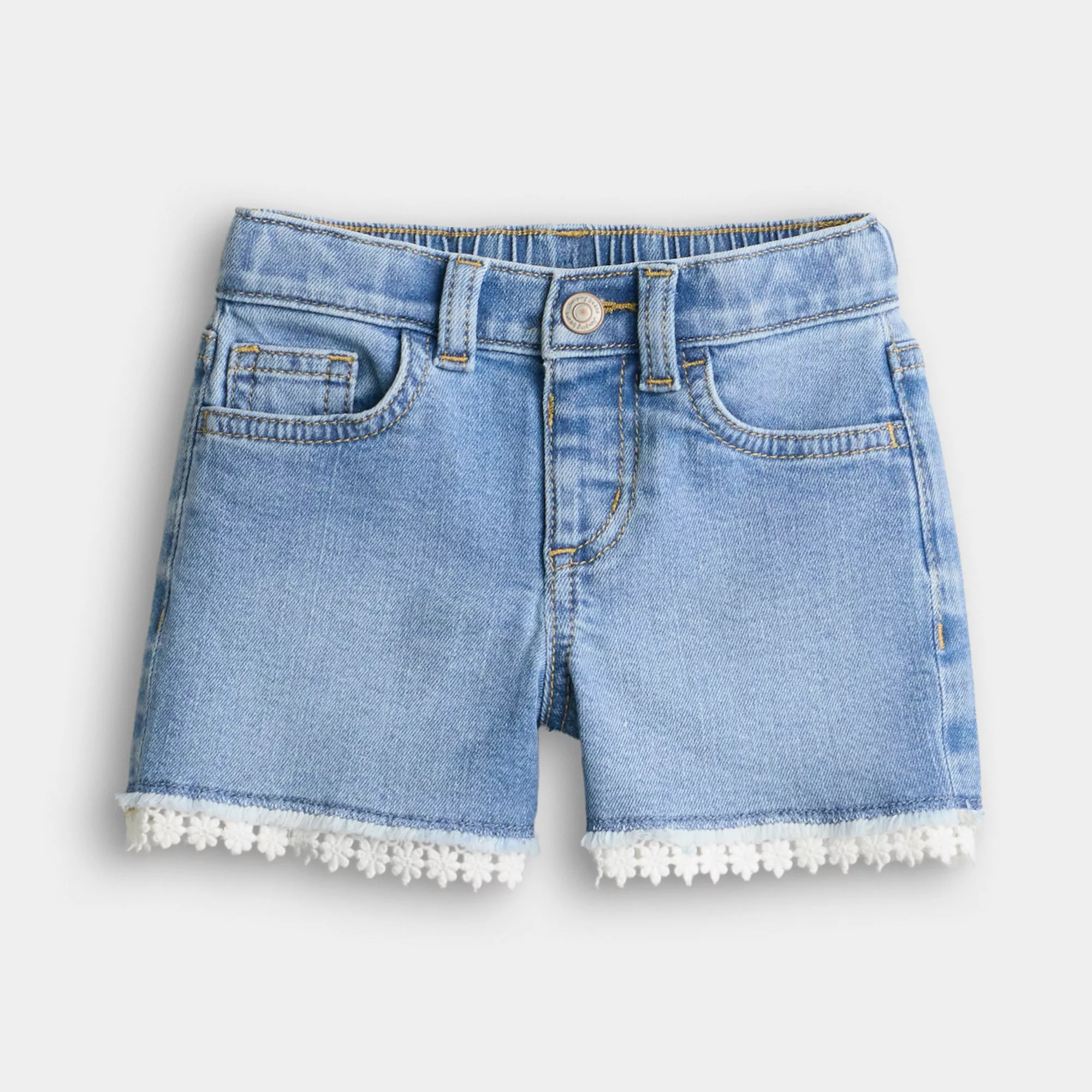 Baby & Toddler Girl Jumping Beans® Mid-Rise Embellished Jean Shorts | Kohl's