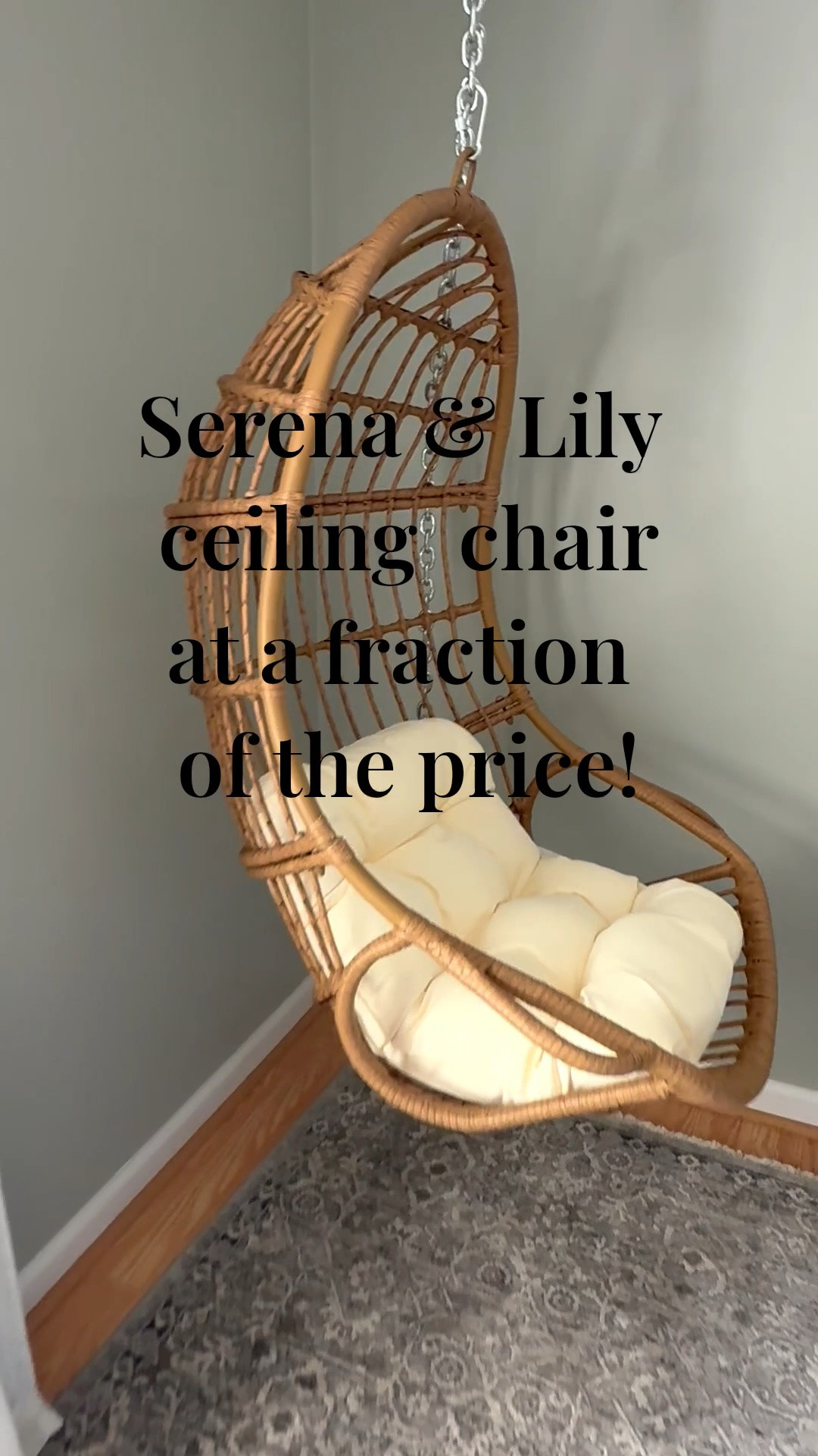 Hung this Serena & Lily dupe bamboo ceiling hung chair at a fraction of the price. Great quality, sturdy, and capacity limit of up to 600 pounds hung, but 500 pounds advertised.  My new favorite place, and I suspect it will be for the Airbnb guests ! ￼

#LTKHome #LTKSaleAlert #LTKTravel