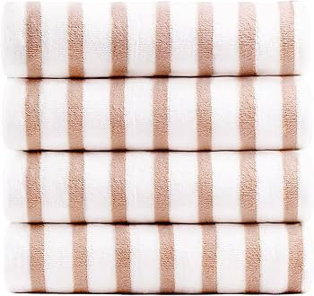JML Beach Towels, Microfiber Bath Towel Set, Cabana Stripe, Absorbent, Quick Dry for Adult, Trave... | Amazon (US)