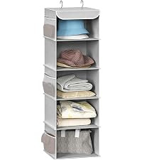 Simple Houseware 5 Shelf Hanging Closet Organizer, Pink | Amazon (US)
