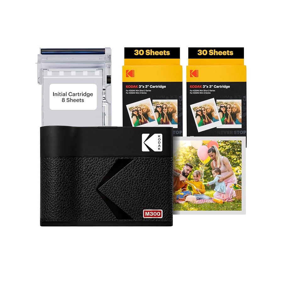 KODAK Mini 3 ERA 4PASS Portable Photo Printer (3x3) (Black, Printer + 68 Sheets (8 Initial Sheets... | Amazon (CA)