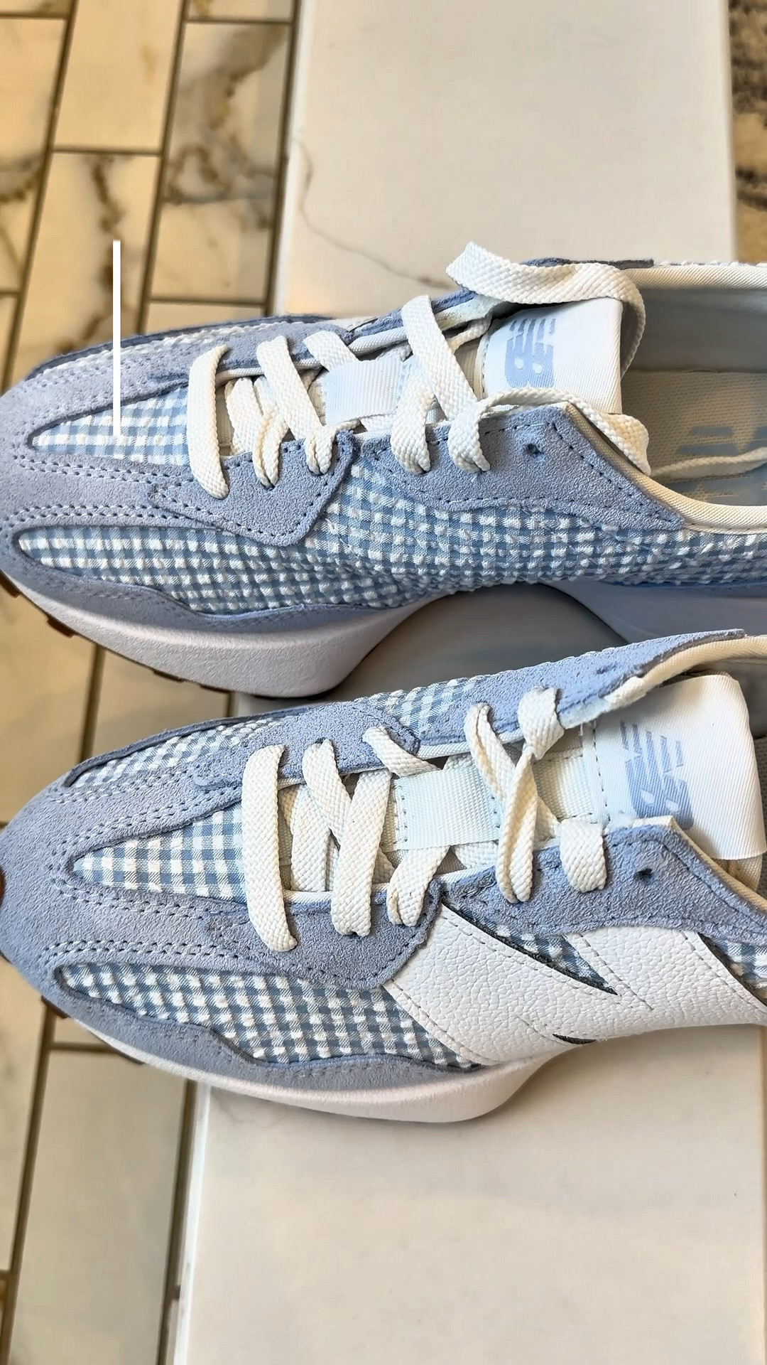 Spring outfit of the day! Seriously can’t love these printed sneakers in light blue! They also come in a pink gingham. Jeans are petite and fit tts. They have great stretch and I love the raw hem. Sweater and new balance sneakers fit tts.

#LTKootd #LTKvlog #LTKPetite