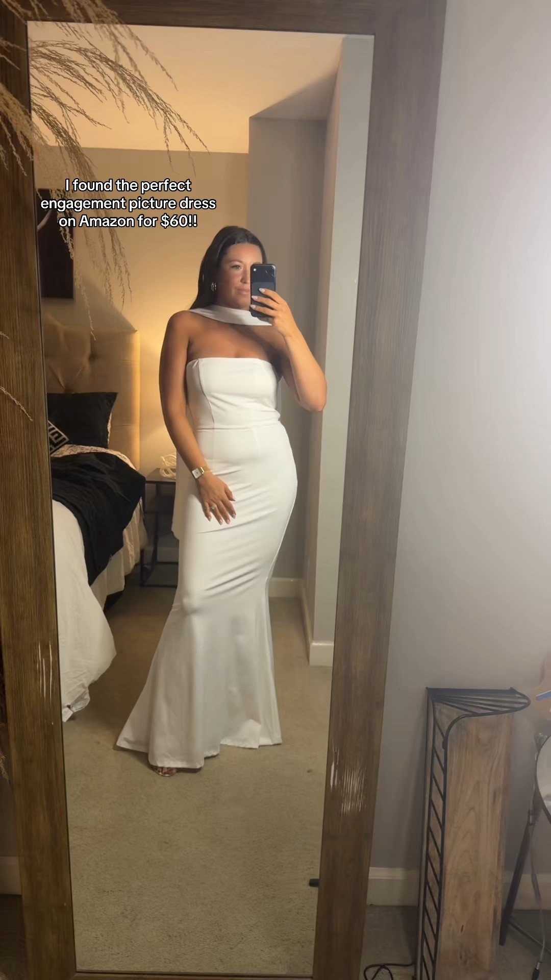 Engagement picture dress for the win! I was able to use Amazon Prime and it arrived in one day. Wearing a size medium. The dress is extremely comfortable and stretchy! Comes with a scarf. Could be worn as a wedding dress or wedding rehearsal dress!

#LTKWedding #LTKootd #LTKFindsUnder100