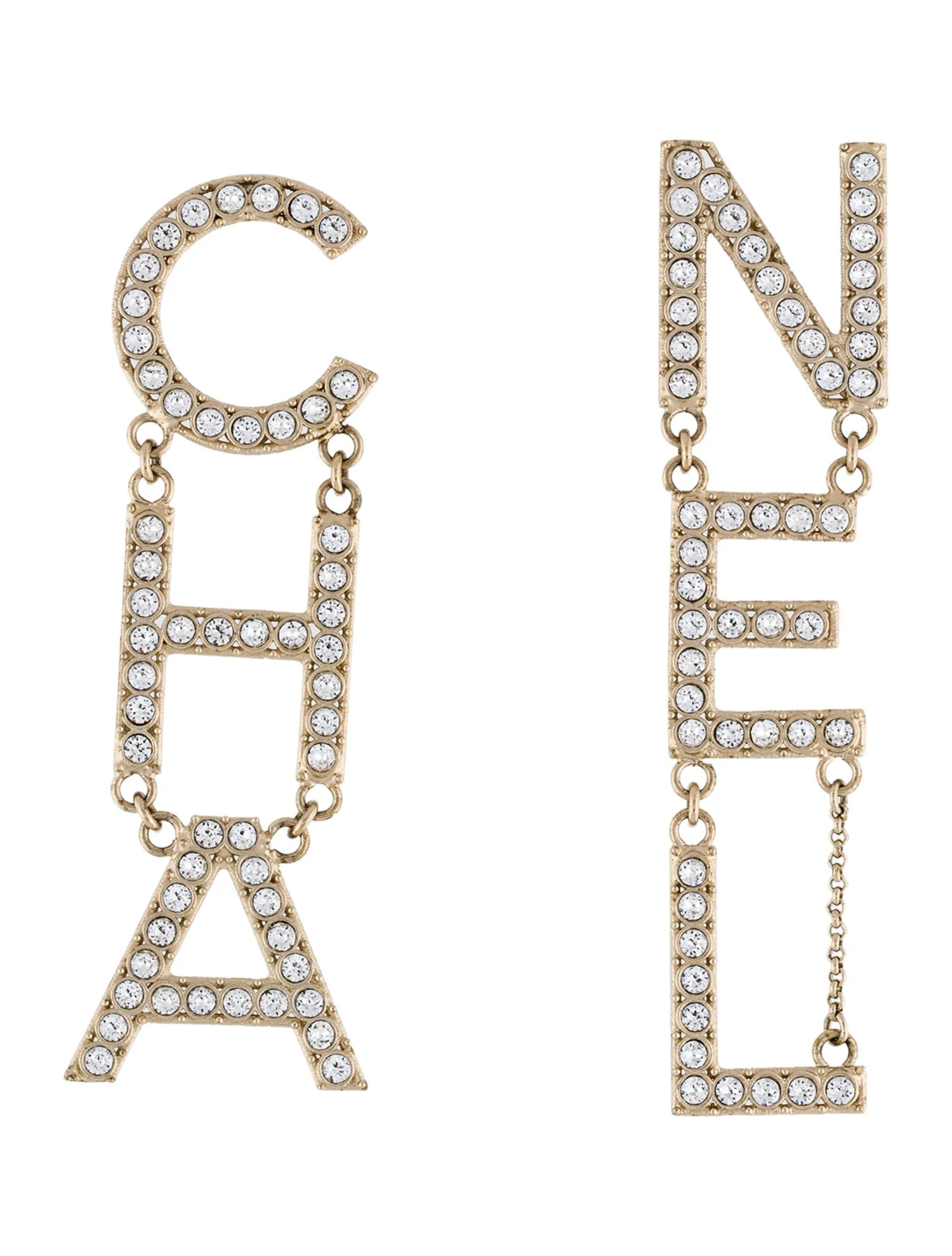 Chanel 2019 Strass 'CHA-NEL' Clip-On Earrings - Clip-On, Earrings - CHA1386234 | The RealReal | The RealReal