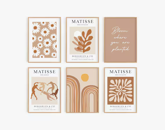 Boho Gallery Wall Set Matisse Print Set of 6 DIGITAL - Etsy | Etsy (US)