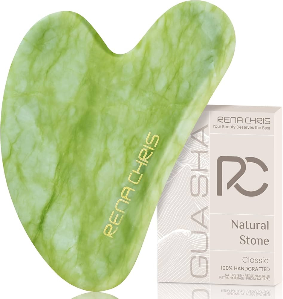 Rena Chris Gua Sha Facial Tools: Natural Jade Stone Guasha Tool for Face Acupuncture Therapy, Fac... | Amazon (US)