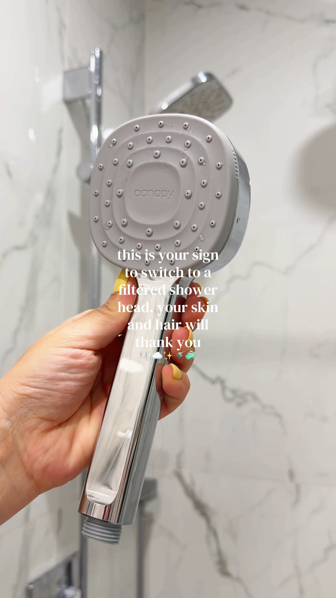 Also look just how easy it was to install!! It comes with a massage head as well. As a bleach blonde, my hait has never felt softer!! 

filtered shower head for soft hair women, canopy shower filter high pressure shower head, hair feels softer filtered water shower, remove chlorine shower filter for skin hair, mom self care shower upgrade aesthetic, spa like shower experience at home women, healthier hair shower head filter, dry hair solution shower water filter, aesthetic bathroom upgrade shower head modern, improve hair texture filtered shower water, scalp massaging shower head high pressure, clean feeling shower filter women, luxury shower head upgrade bathroom aesthetic, smoother hair routine shower filter, everyday self care essential shower upgrade

#LTKselfcare #LTKSaleAlert #LTKMothersDay