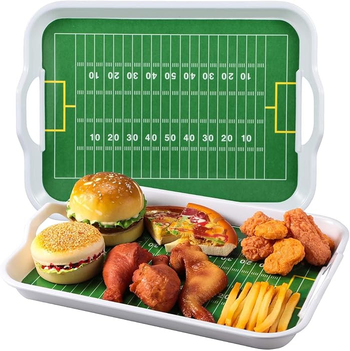 Yungyan 2 Pcs Plastic Football Serving Trays with Handles 15 x 11 x 1.89 Inch Football Stadium Se... | Amazon (US)