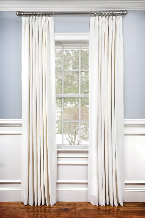 100% Linen pinch pleated lined window curtain panel Drape (White, 27"W X 84"L) | Amazon (US)