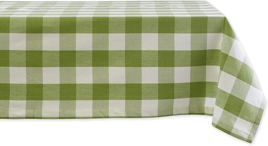 DII Buffalo Check Collection, Classic Farmhouse Tablecloth, 60 x 104, Antique Green | Amazon (US)