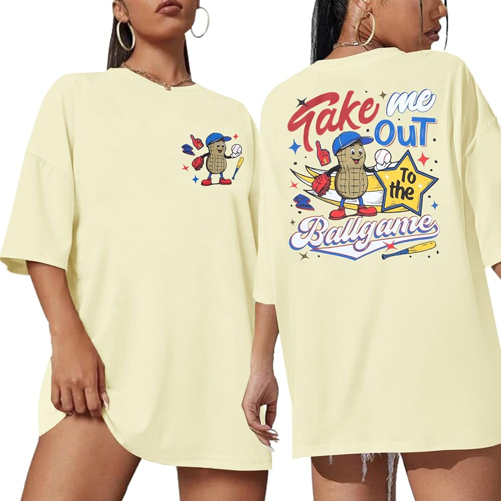 MYHALF Baseball Shirts Women Baseball Mom Shirt Oversized Ballgame Graphic Tshirt Sport Clothes | Amazon (US)