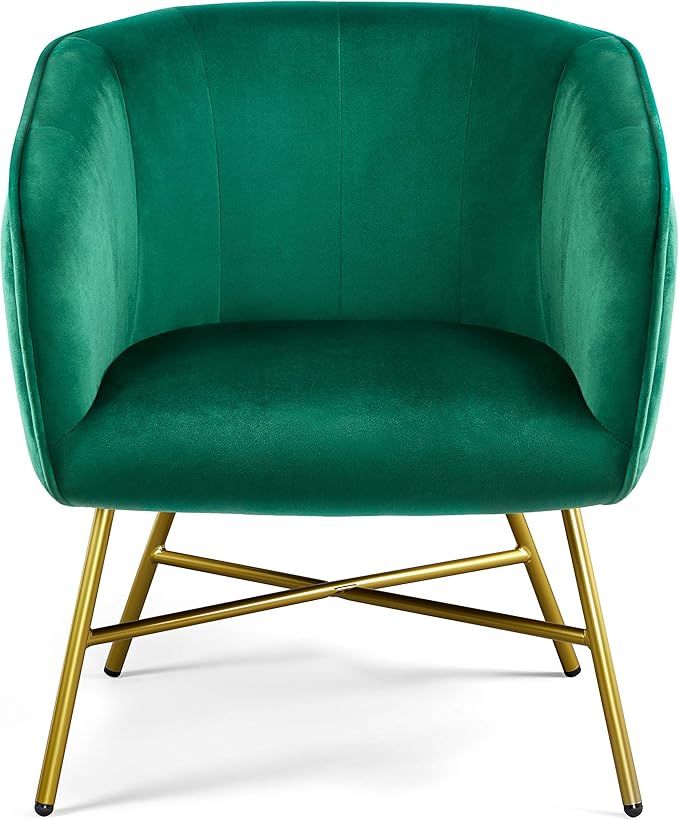Yaheetech Fabric Upholstered Dining Chair Accent Chair Tub Chair Soft Velvet with Backrest Armres... | Amazon (US)
