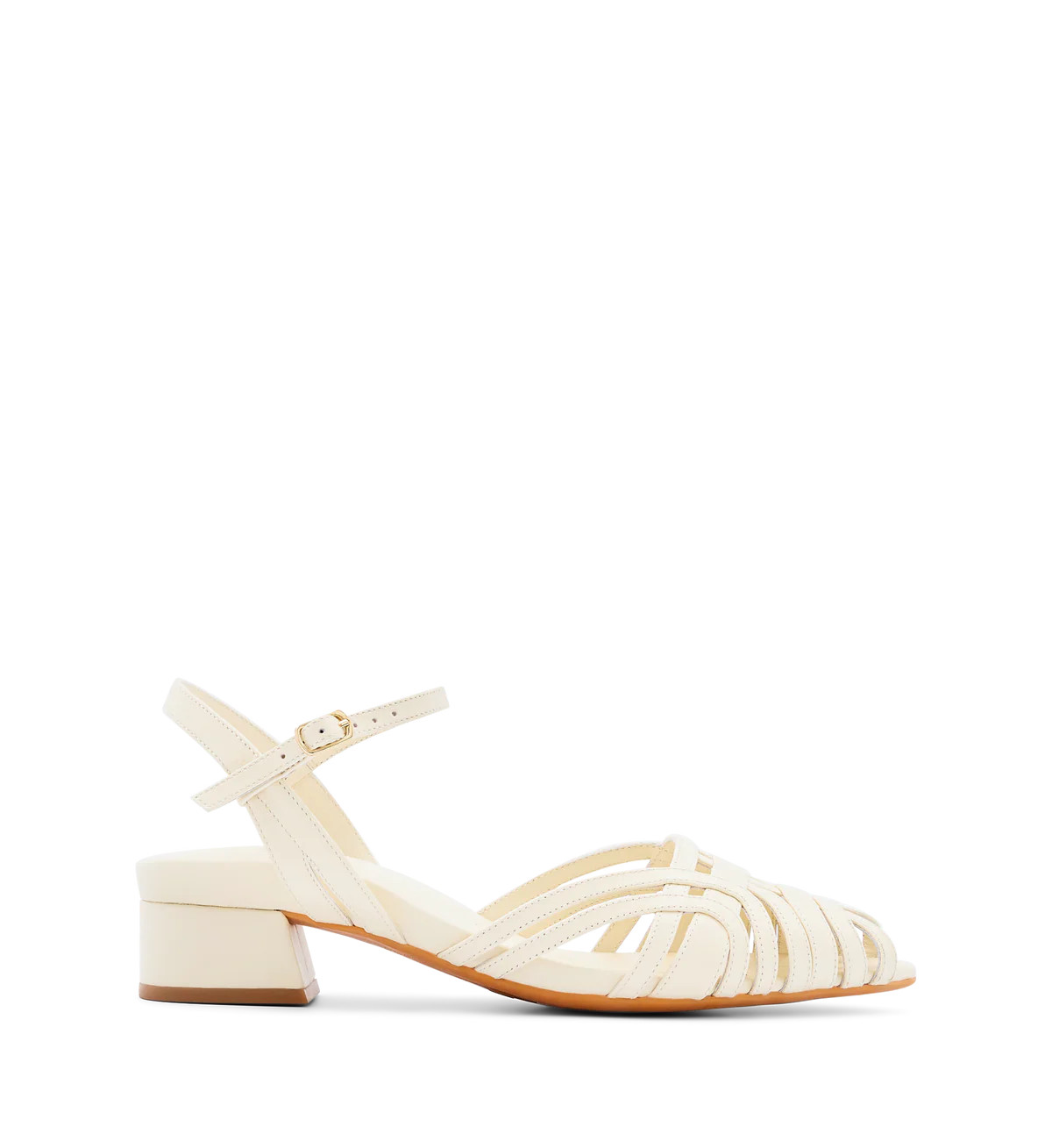 Ratite Ecru Leather Casual Heels | Bared Footwear | Bared Footwear