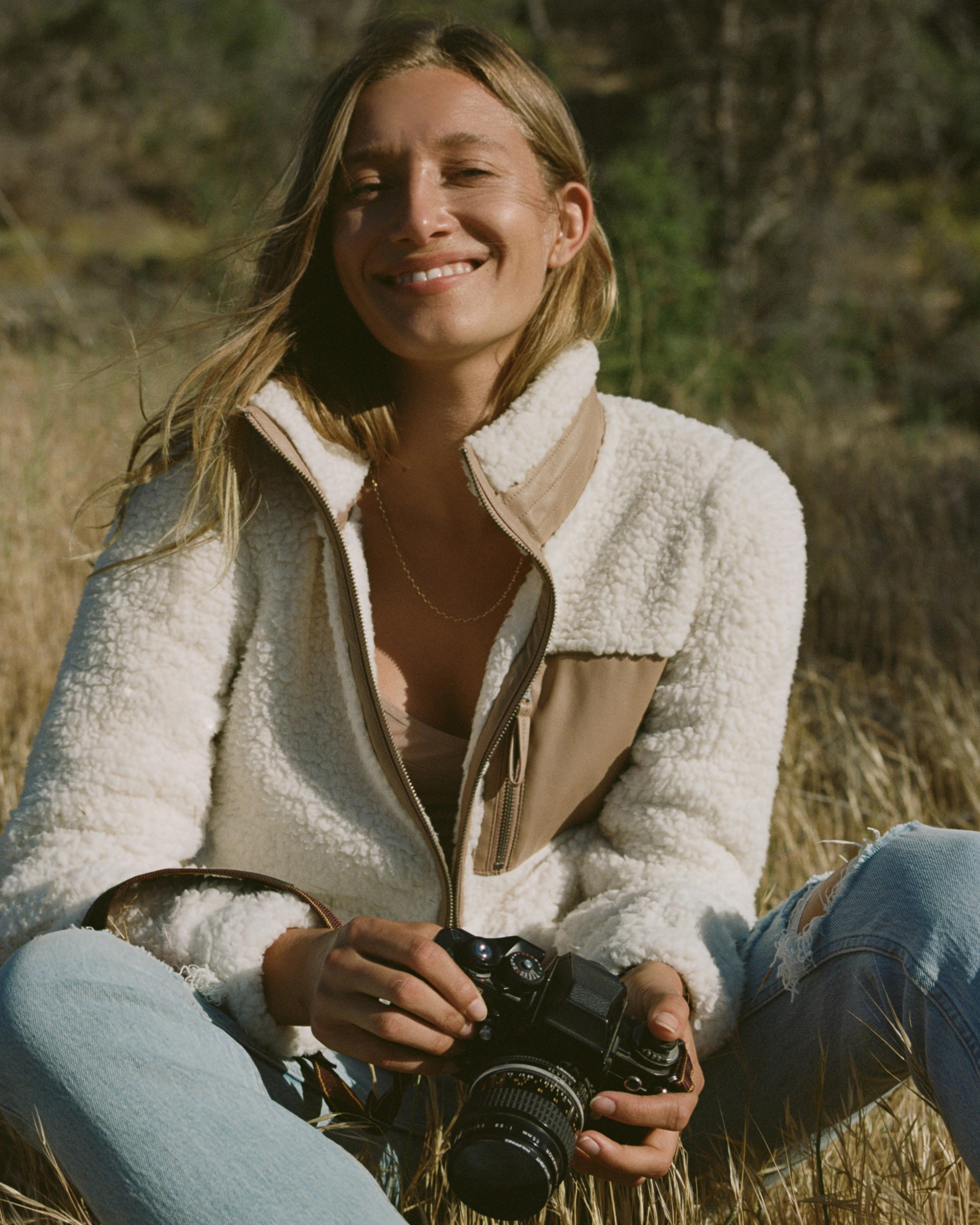 Sherpa Faux Leather-Trim Jacket | Abercrombie & Fitch (US)