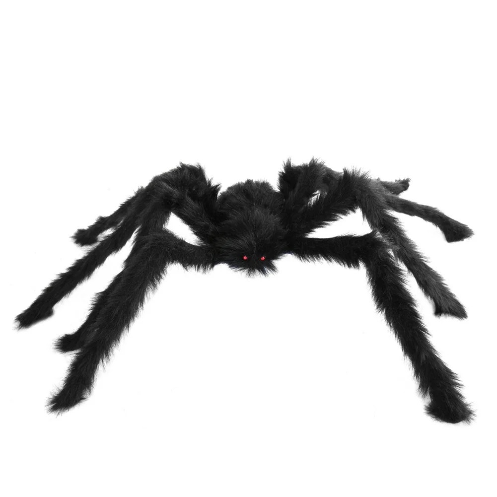 SeasonsTrading Large Black Hairy Spider - Scary Halloween Decoration Haunted House Prop - Walmart... | Walmart (US)