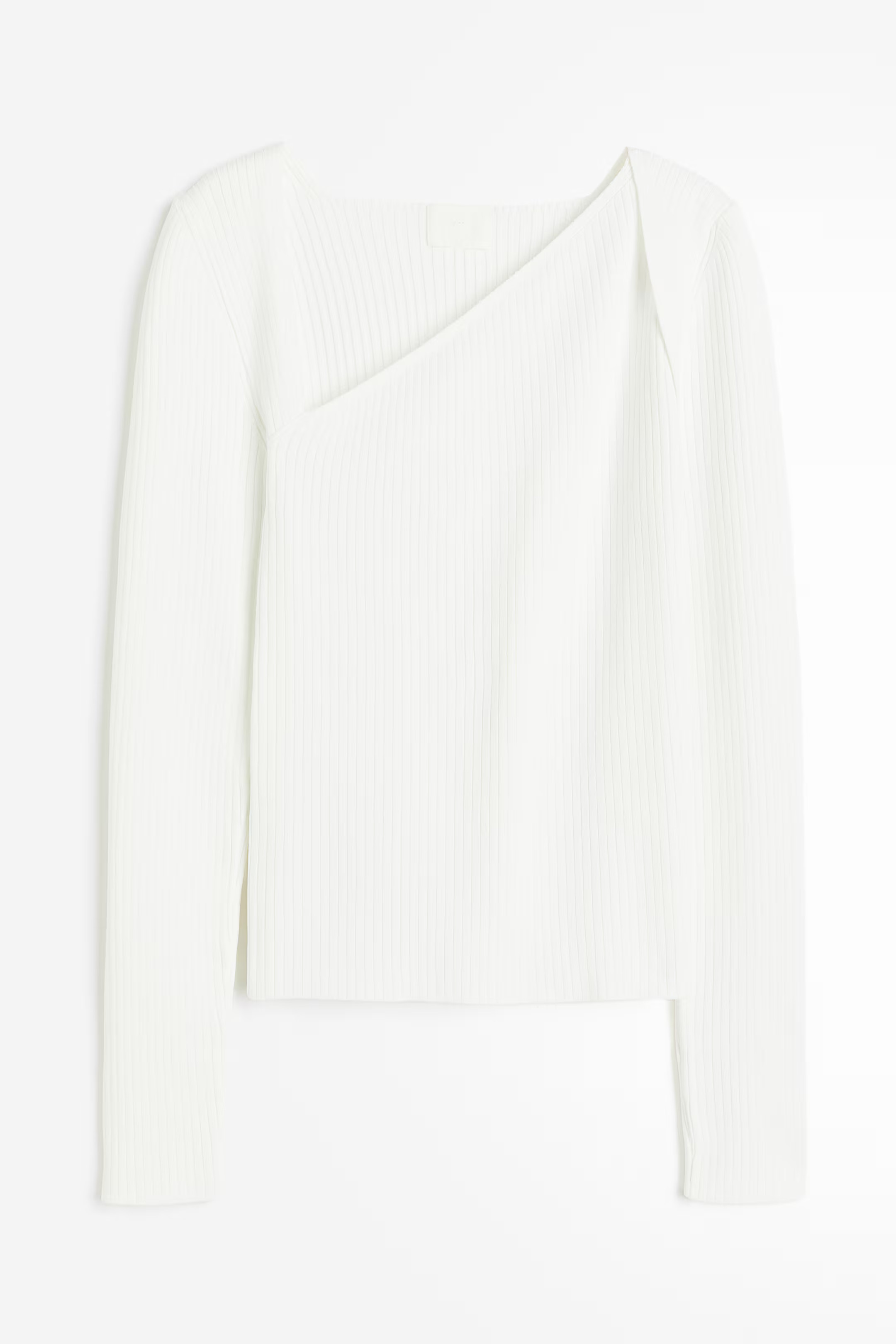 Sweater with Asymmetric Neckline - White - Ladies | H&M US | H&M (US + CA)