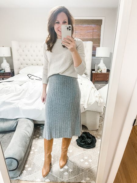 Wear with everything boots: skirt edition, church outfit, cashmere, winter capsule wardrobe 
