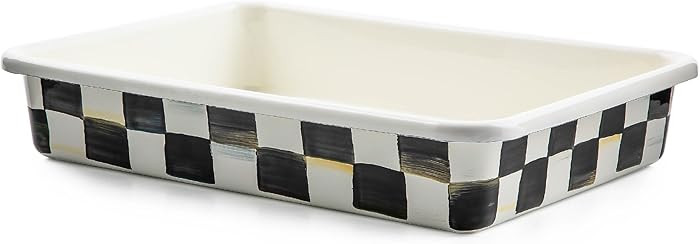 MACKENZIE-CHILDS Enamel Baking Pan for Oven, Rectangular Oven Pan, 13" x 9", Black-and-White Cour... | Amazon (US)