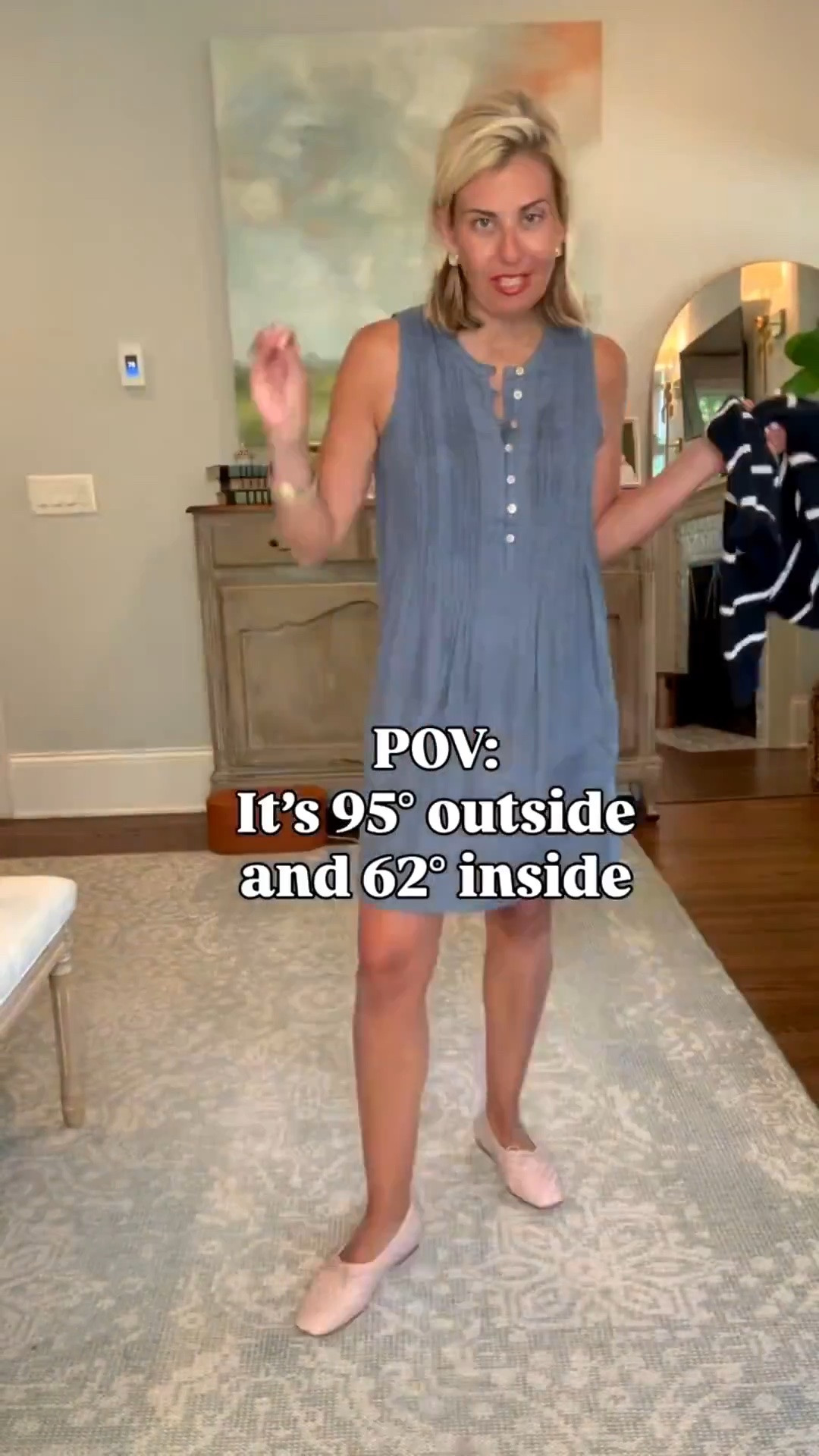 You know the drill… sweating in the parking lot and freezing the second you walk inside. Rounding up the
outfits I will reach for all summer: easy pieces with a layer for when the AC is working overtime.
Tops, sweater, jacket, dresses size XS
Shorts size s
Shoes- size down to 7 (usually 8)
@quince #quincepartner

#LTKdayinmylife #LTKootd #LTKmomlife
