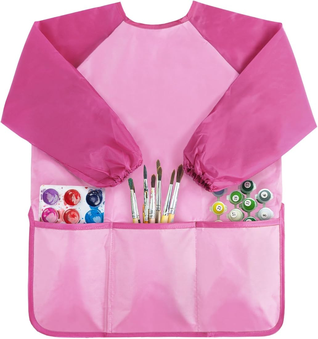 Kopokita Kids Toddlers Art Smock, Kids Painting Apron Waterproof Children Kids Artist Smock with ... | Amazon (US)