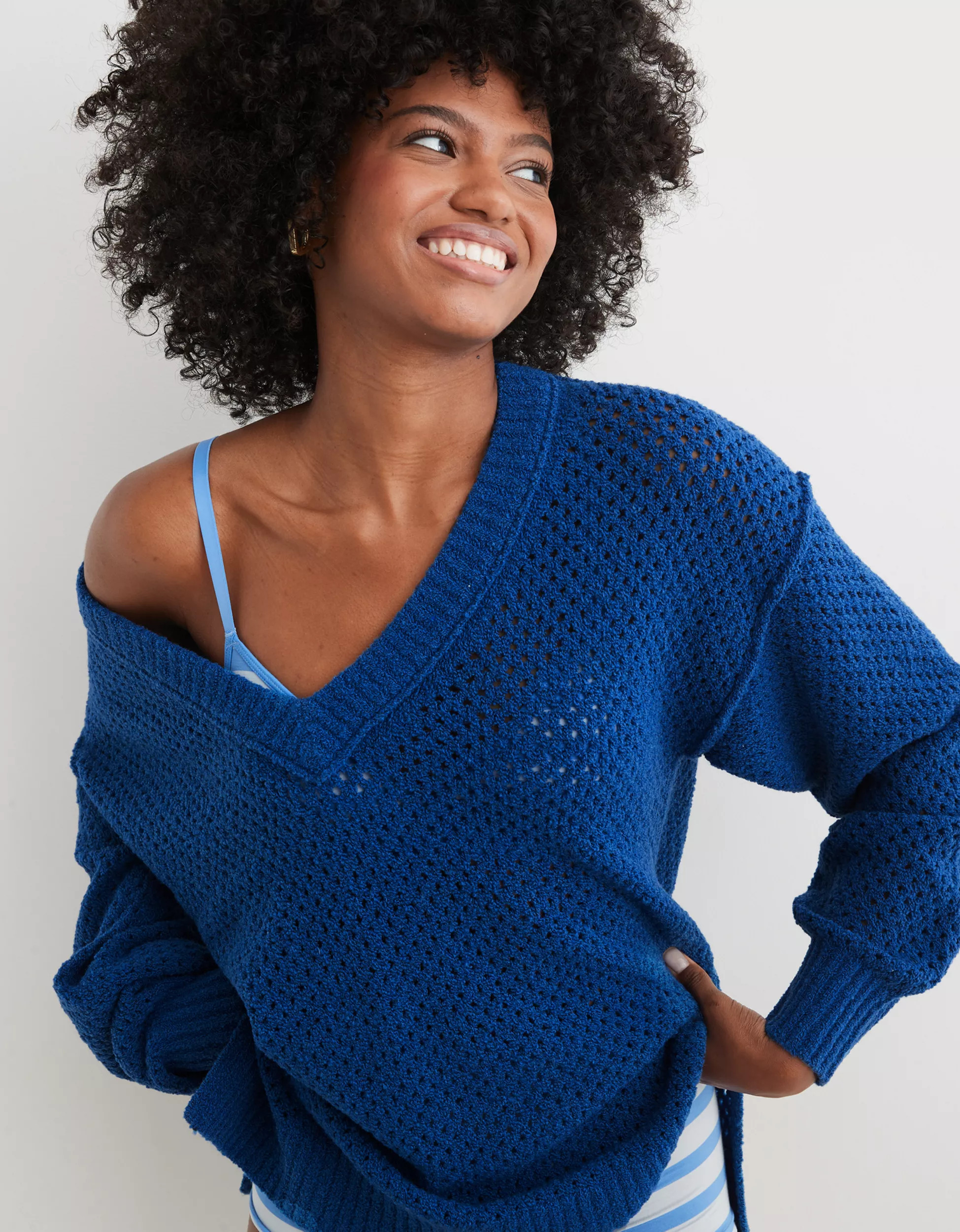 Aerie Oversized V-Neck Sweater | Aerie
