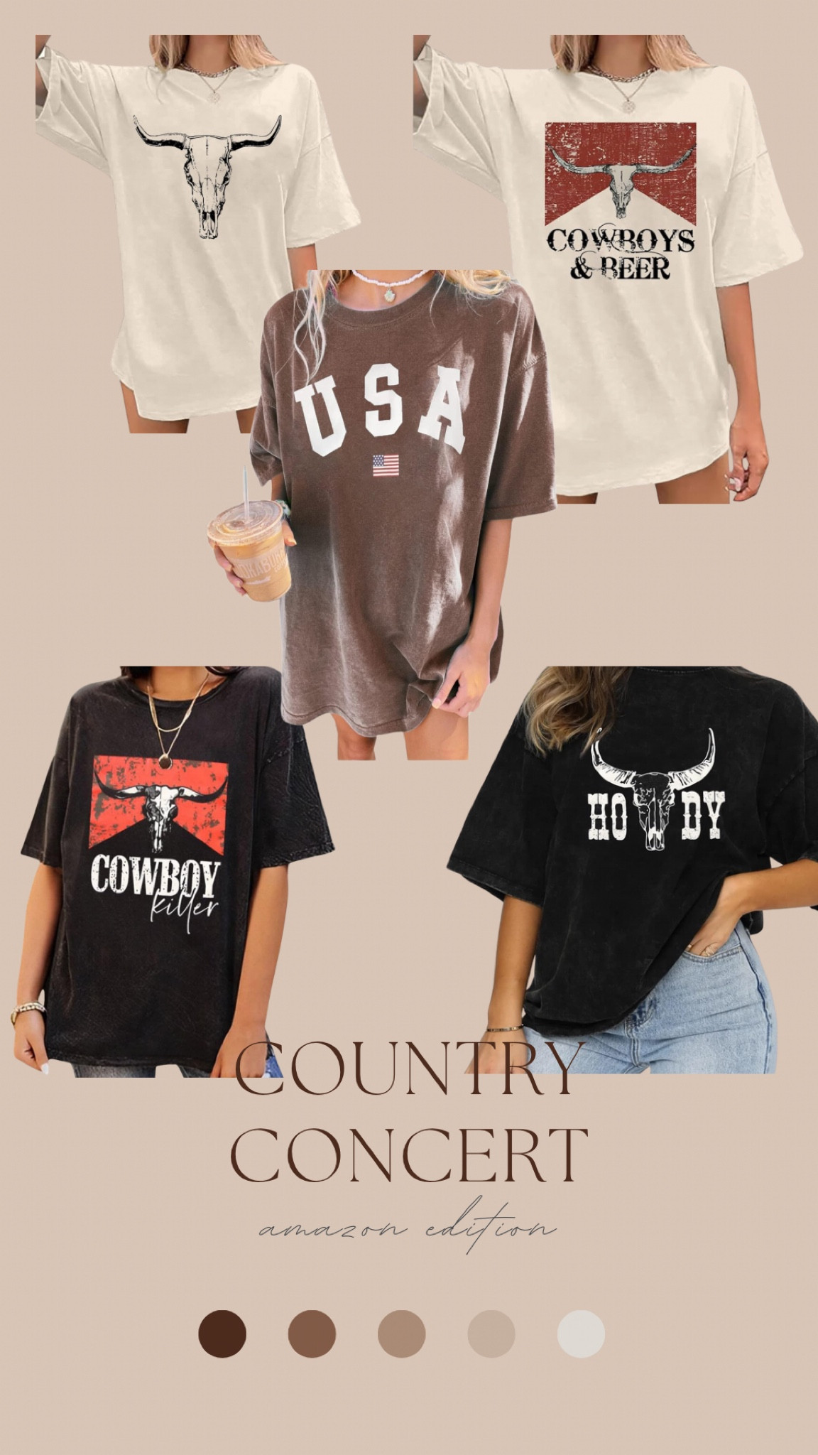 country concert looks! oversized tees with biker shorts | amazon finds | 