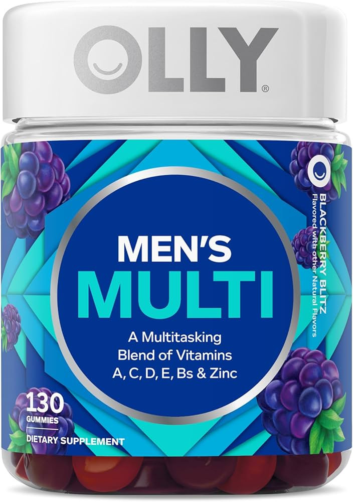 OLLY Men's Multi Gummies, Supports Overall Wellness,* Vitamins A, C, D, E, Bs & Zinc, BlackBerry ... | Amazon (US)