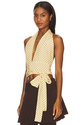 With Jean Rendezvous Top in Yellow Polka Dot from Revolve.com | Revolve Clothing (Global)