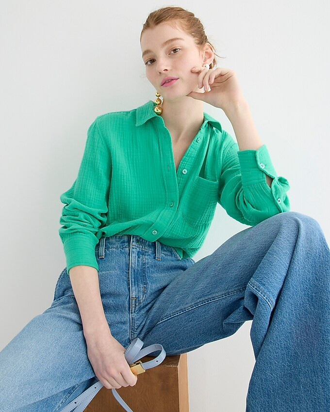 Classic-fit soft gauze shirt | J. Crew US